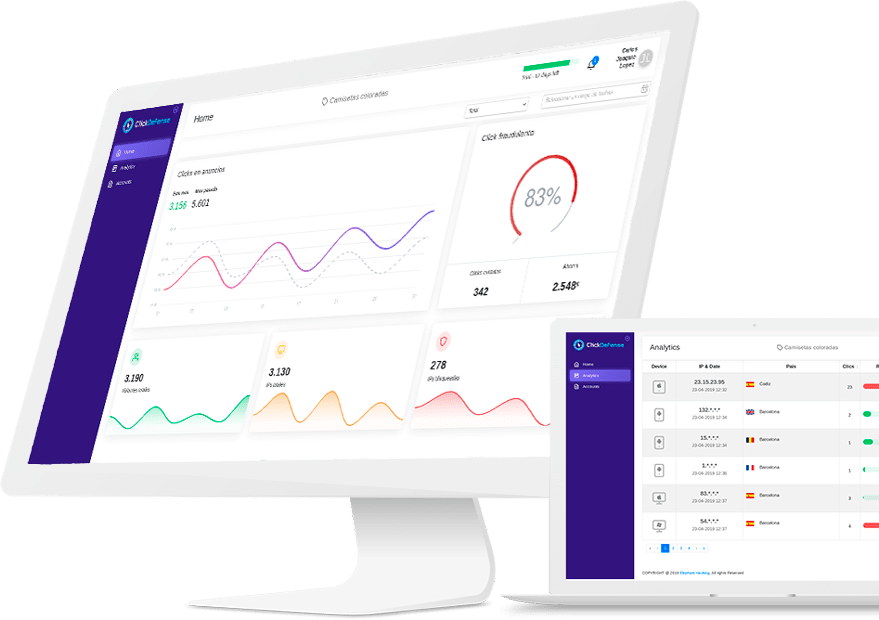 Panel de control ClickDefense